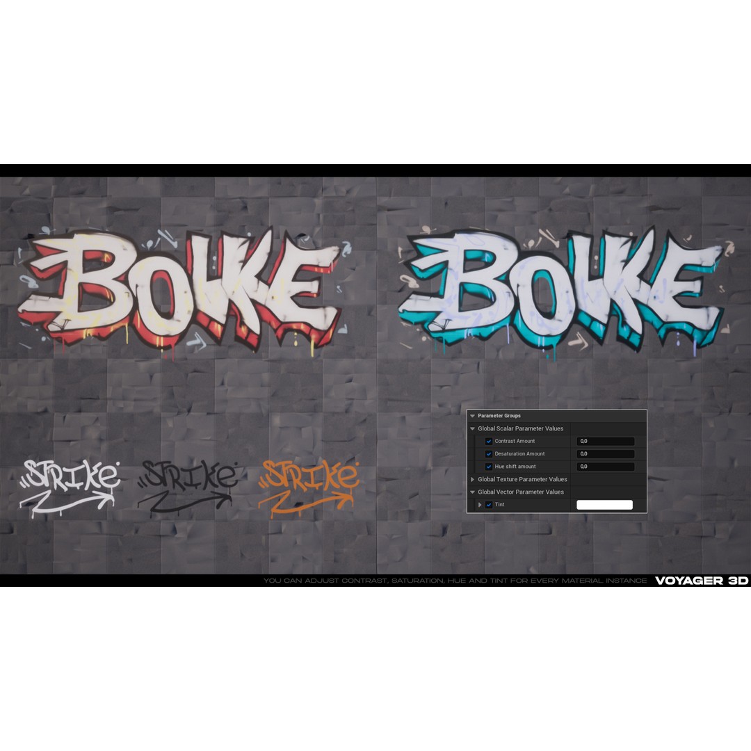 Graffiti Decal Pack 3D Model – Realistic Street Art Textures, PNG - View 17