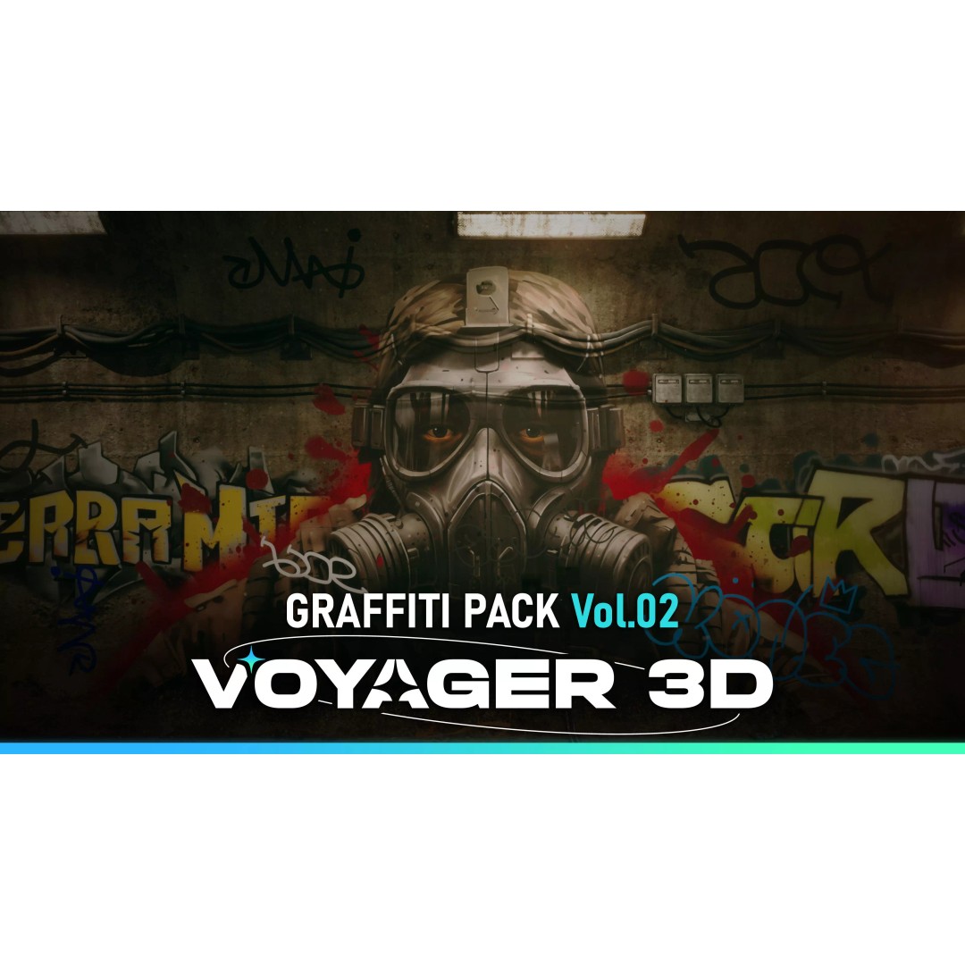 Graffiti Decal Pack 3D Model – Realistic Street Art Textures, PNG - View 2