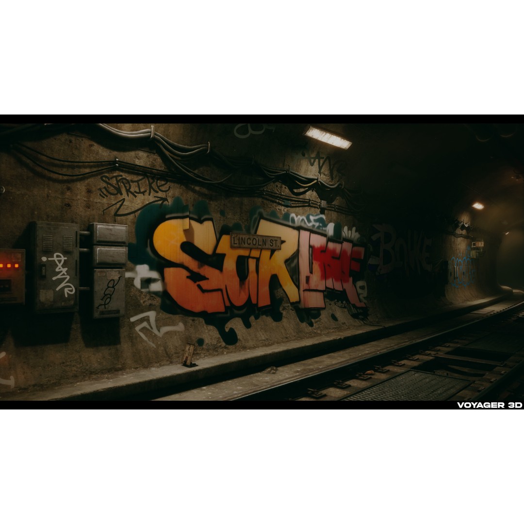 Graffiti Decal Pack 3D Model – Realistic Street Art Textures, PNG - View 5