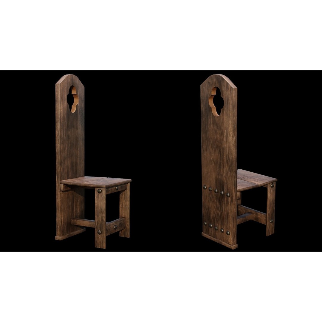 Wood Furniture 3D Model – PBR Low Poly Game Ready, FBX & OBJ - View 10
