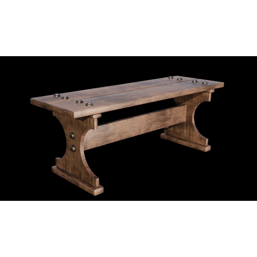 Wood Furniture 3D Model – PBR Low Poly Game Ready, FBX & OBJ - View 11