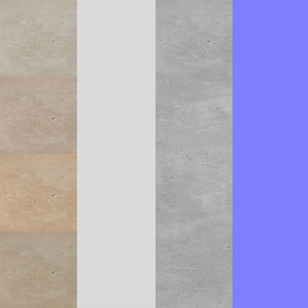 Brushed Limestone 3D Model – High-Quality PBR Texture, FBX, OBJ