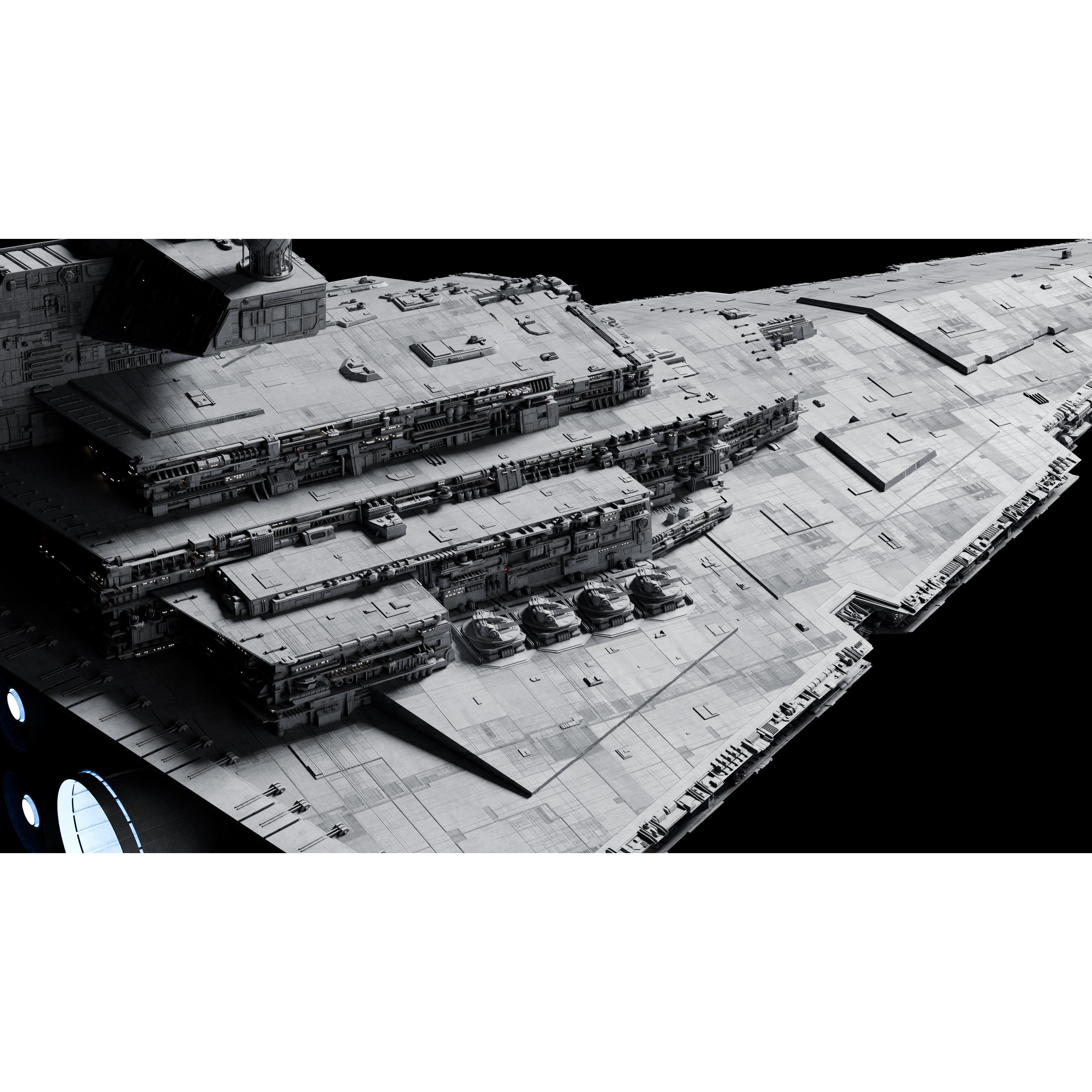 Imperial II-Class Star Destroyer - Game-Ready 3D Model - View 30
