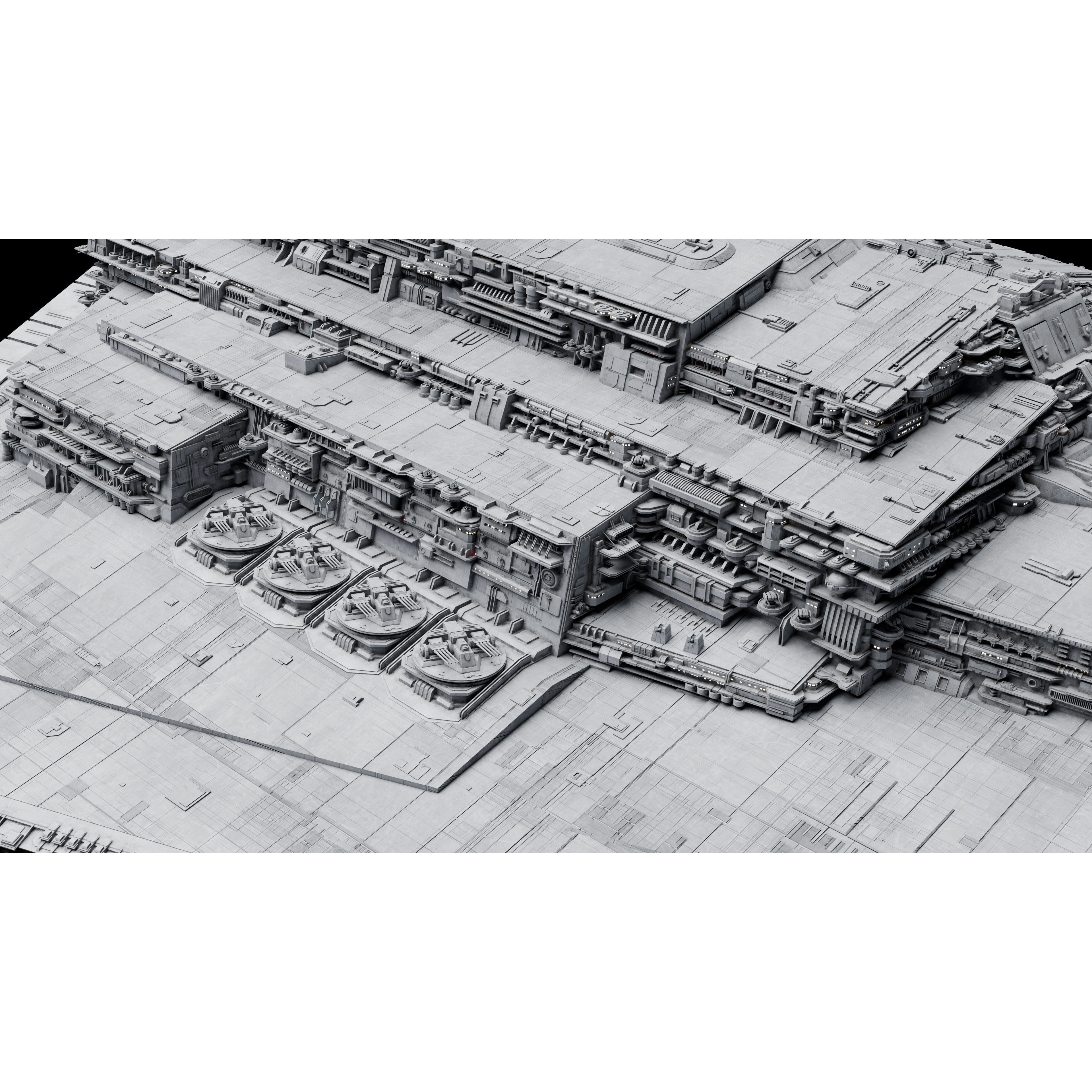 Imperial II-Class Star Destroyer - Game-Ready 3D Model - View 7