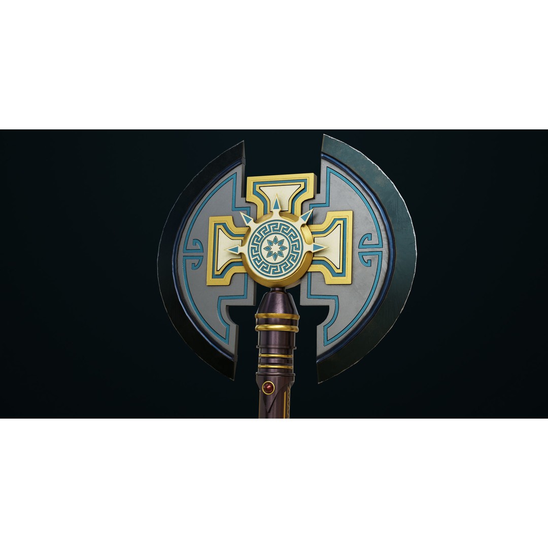 Battle Axe 3D Model – Low Poly PBR Weapon for Games, FBX - View 11