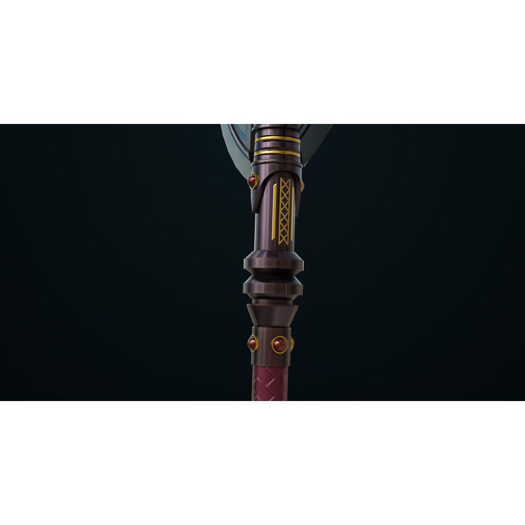 Battle Axe 3D Model – Low Poly PBR Weapon for Games, FBX - View 12