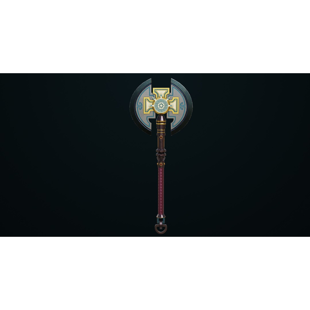 Battle Axe 3D Model – Low Poly PBR Weapon for Games, FBX - View 3