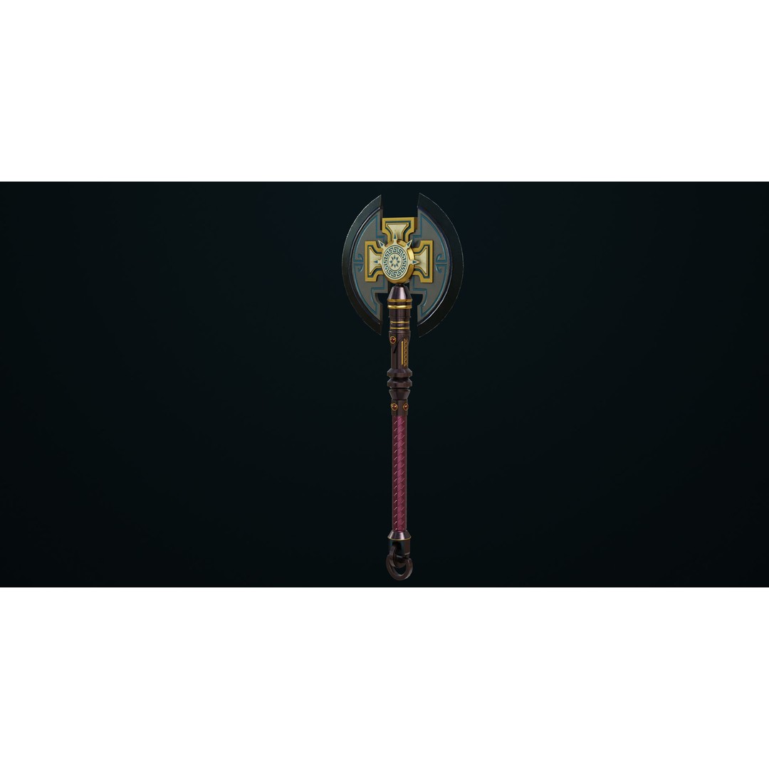 Battle Axe 3D Model – Low Poly PBR Weapon for Games, FBX - View 4