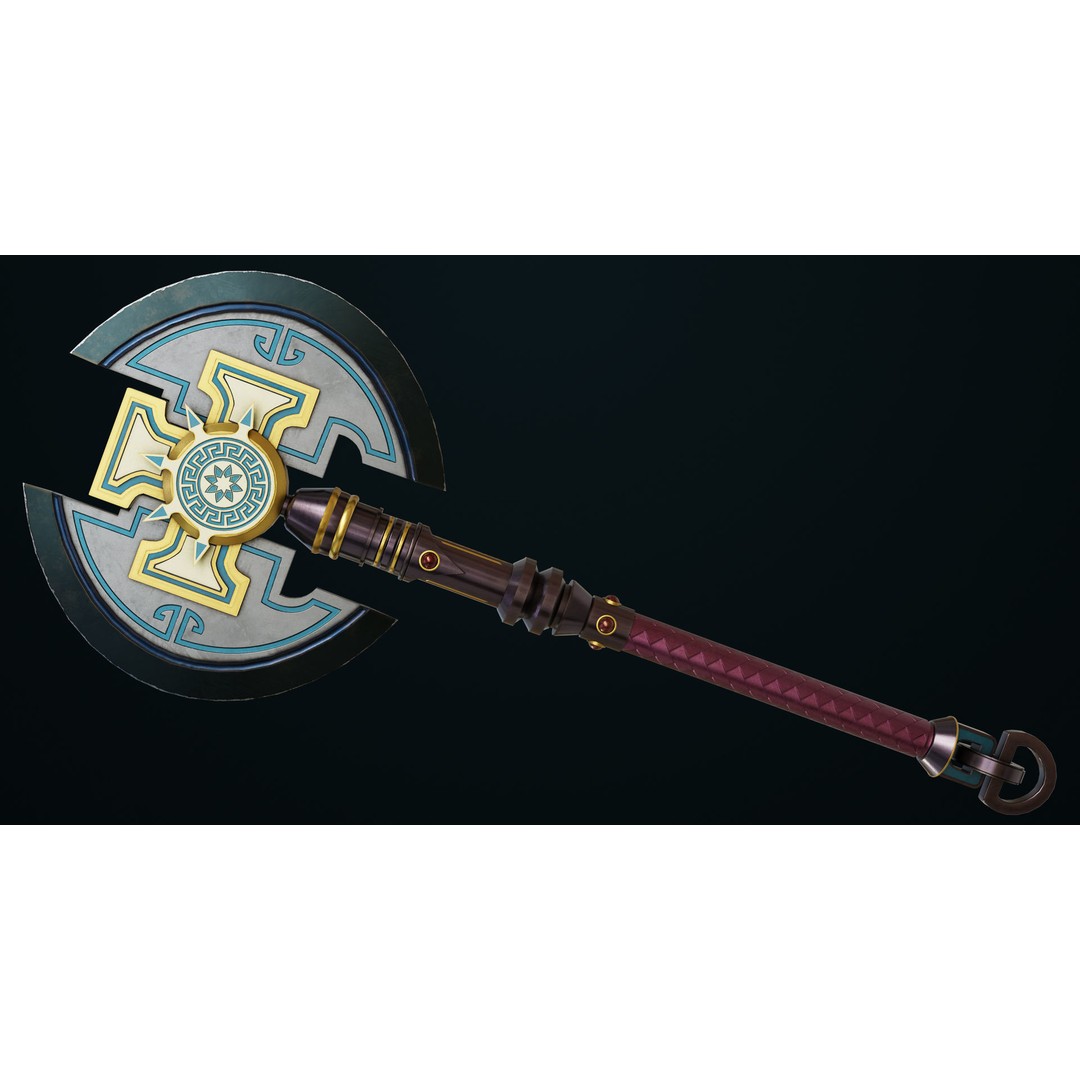 Battle Axe 3D Model – Low Poly PBR Weapon for Games, FBX - View 8