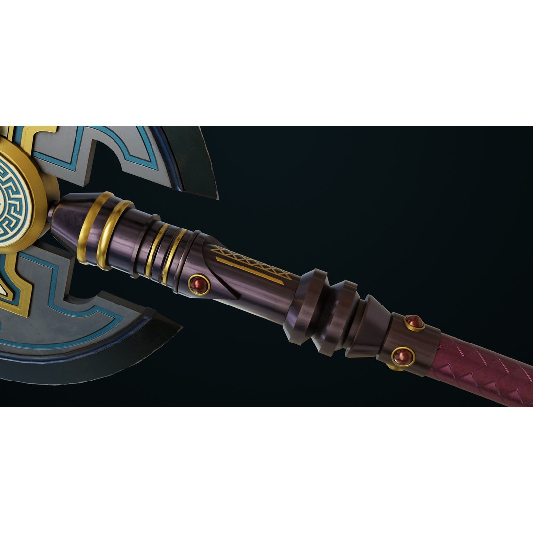 Battle Axe 3D Model – Low Poly PBR Weapon for Games, FBX - View 9