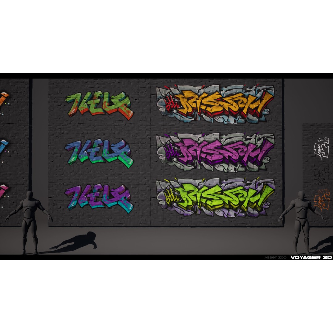 Graffiti 3D Model – Realistic Decal Pack with PBR Textures - View 12