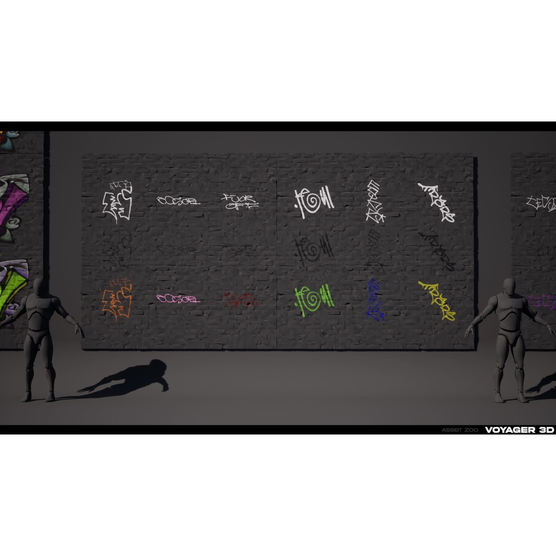 Graffiti 3D Model – Realistic Decal Pack with PBR Textures - View 13