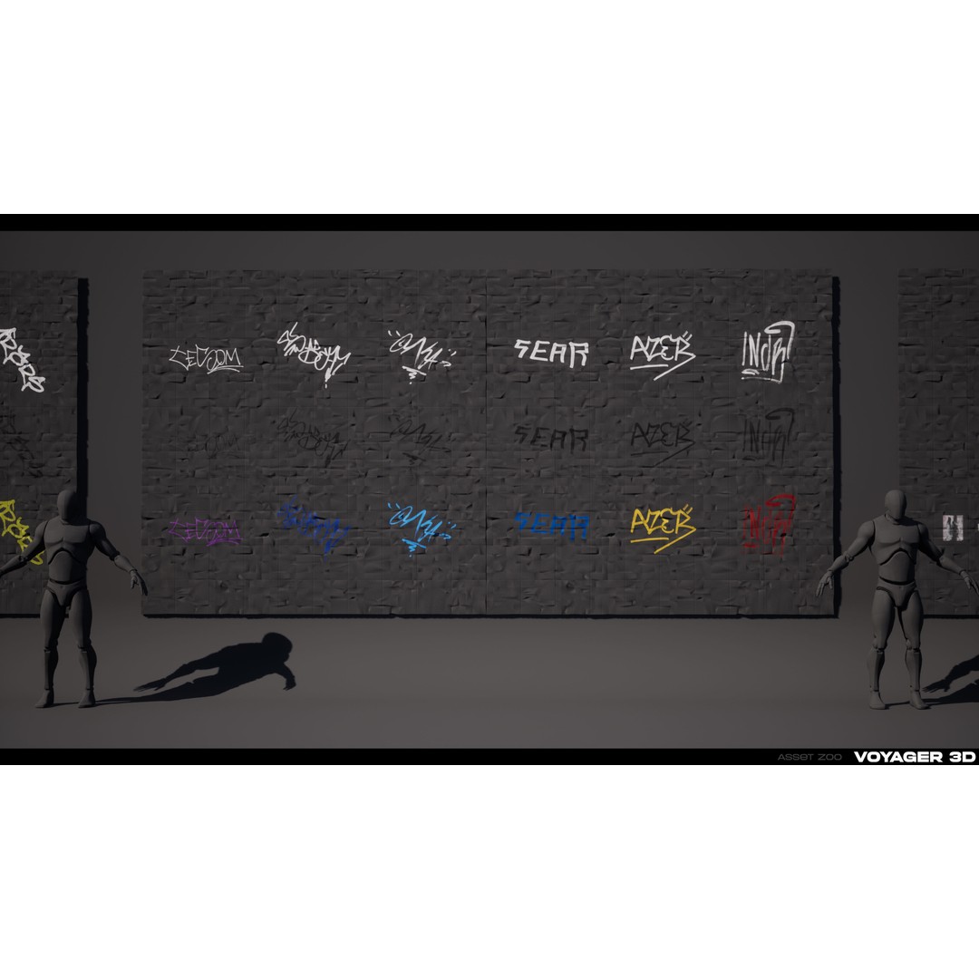 Graffiti 3D Model – Realistic Decal Pack with PBR Textures - View 14