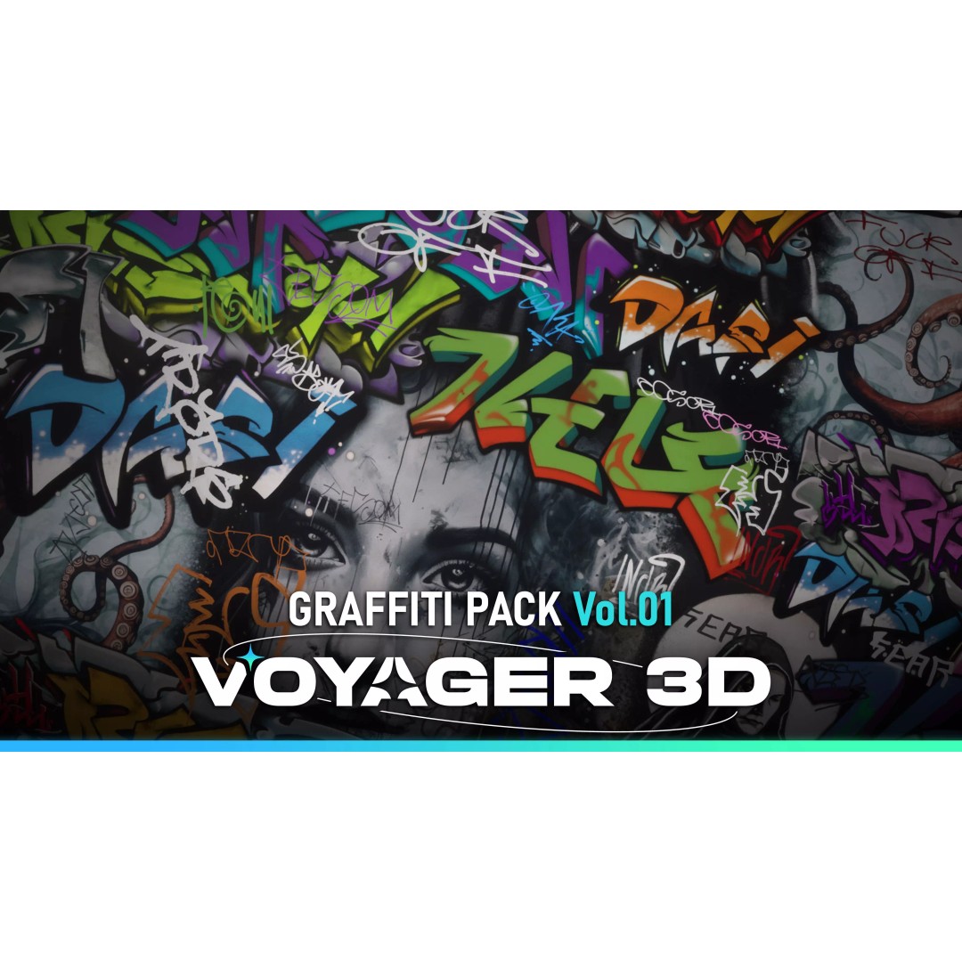 Graffiti 3D Model – Realistic Decal Pack with PBR Textures - View 2