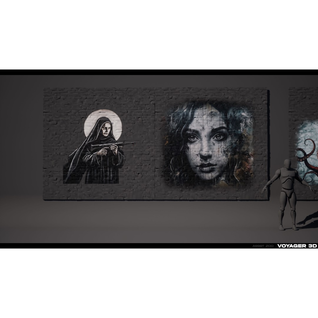 Graffiti 3D Model – Realistic Decal Pack with PBR Textures - View 9