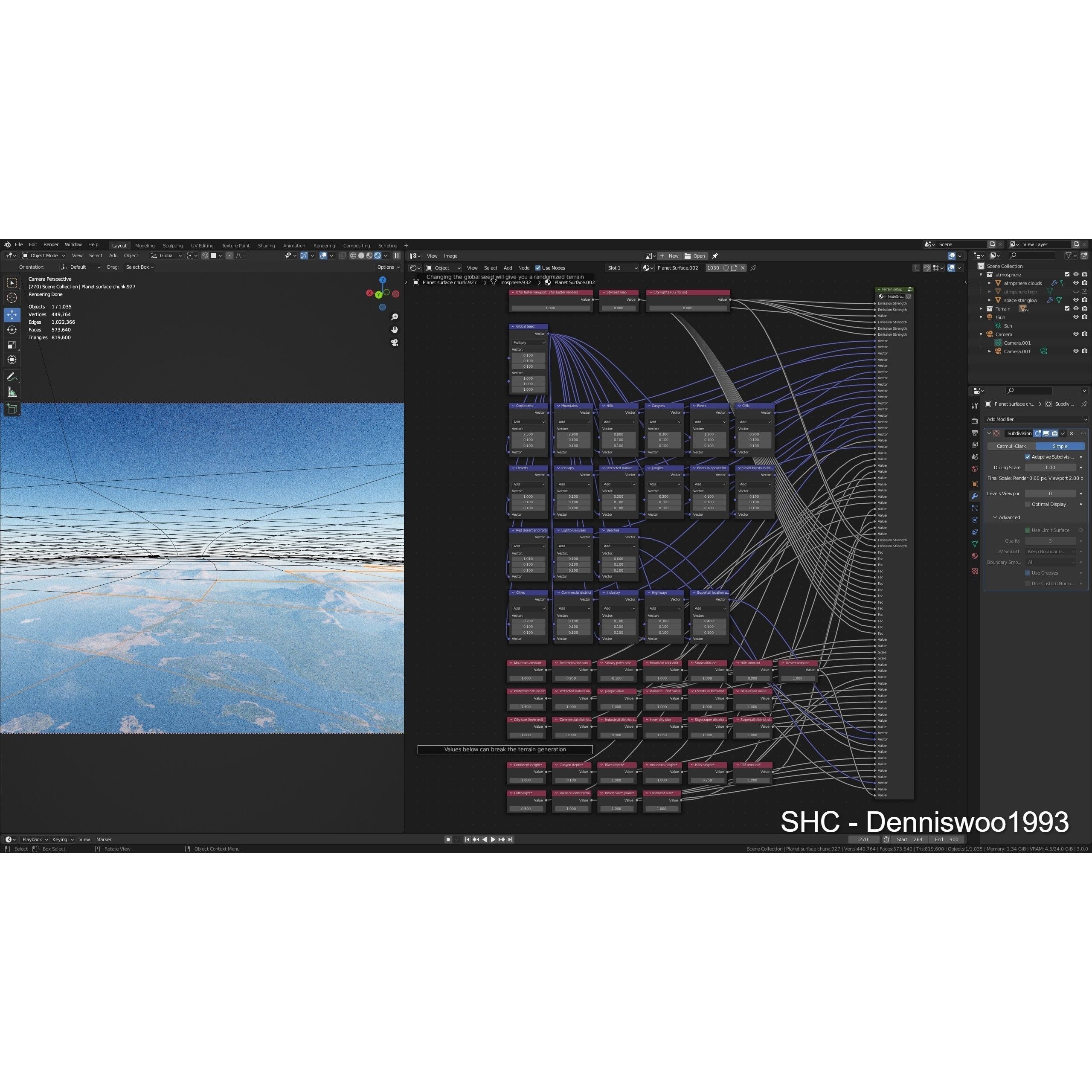 Large Scale Procedural Planet with 3D Cities - 3D Model - View 20
