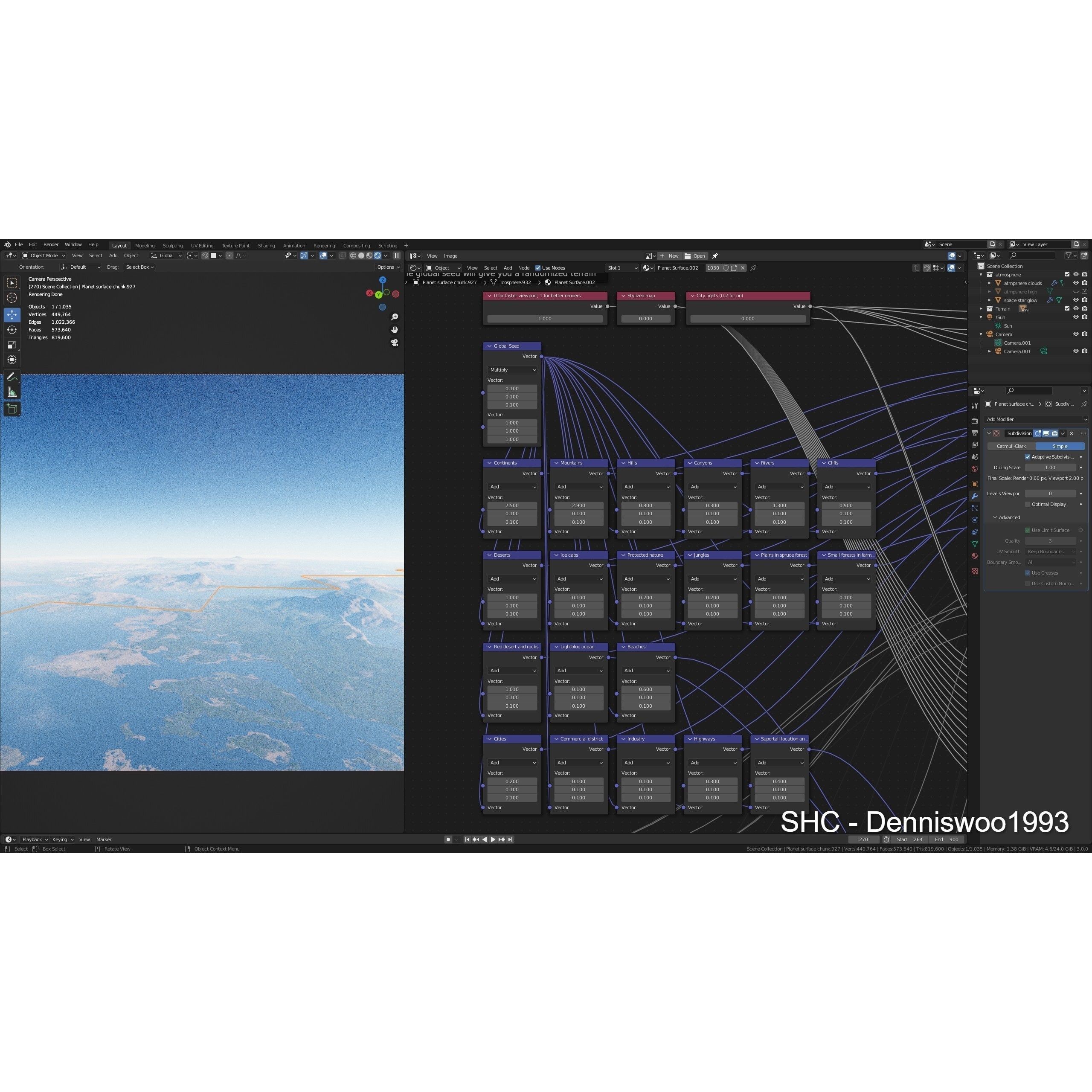 Large Scale Procedural Planet with 3D Cities - 3D Model - View 21
