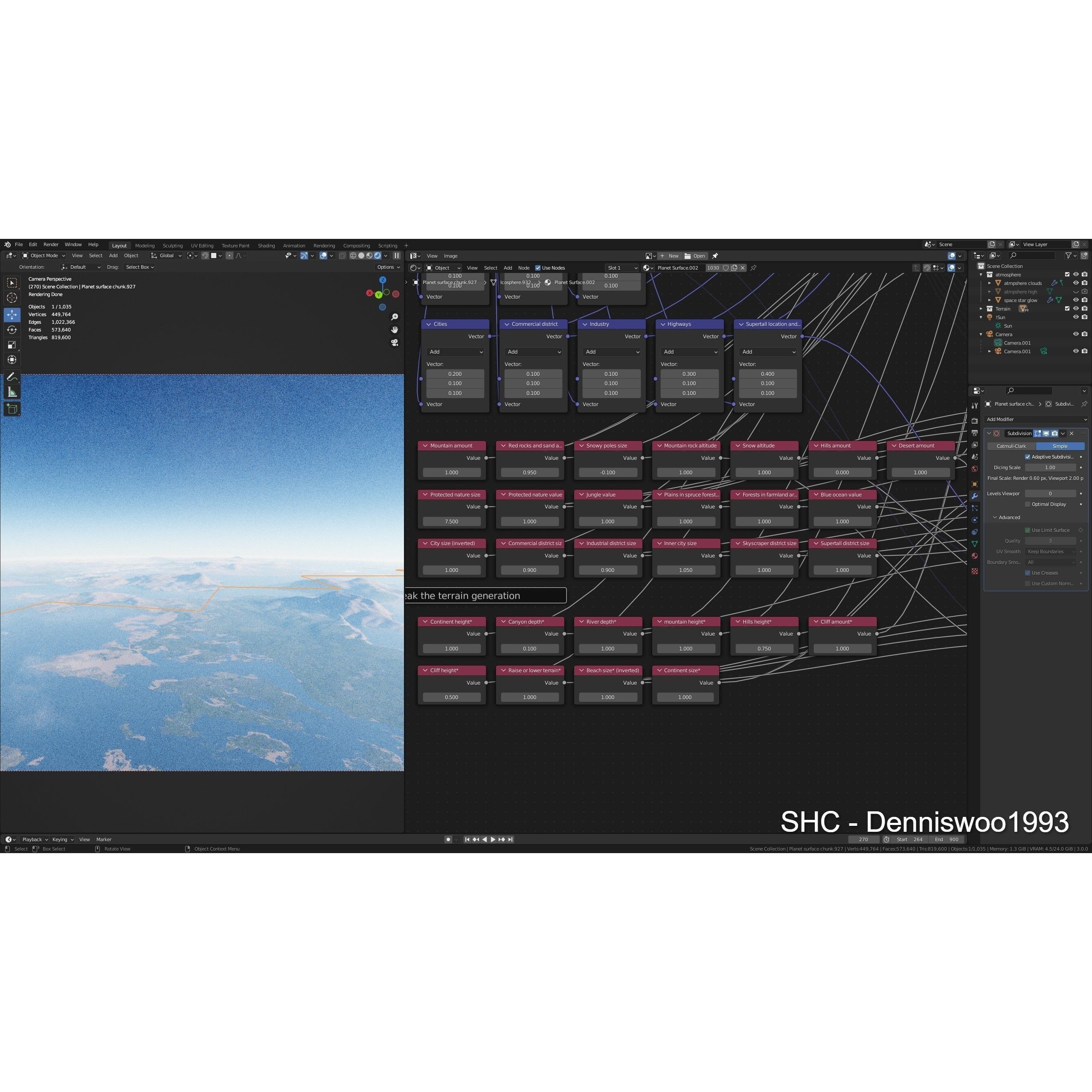 Large Scale Procedural Planet with 3D Cities - 3D Model - View 22