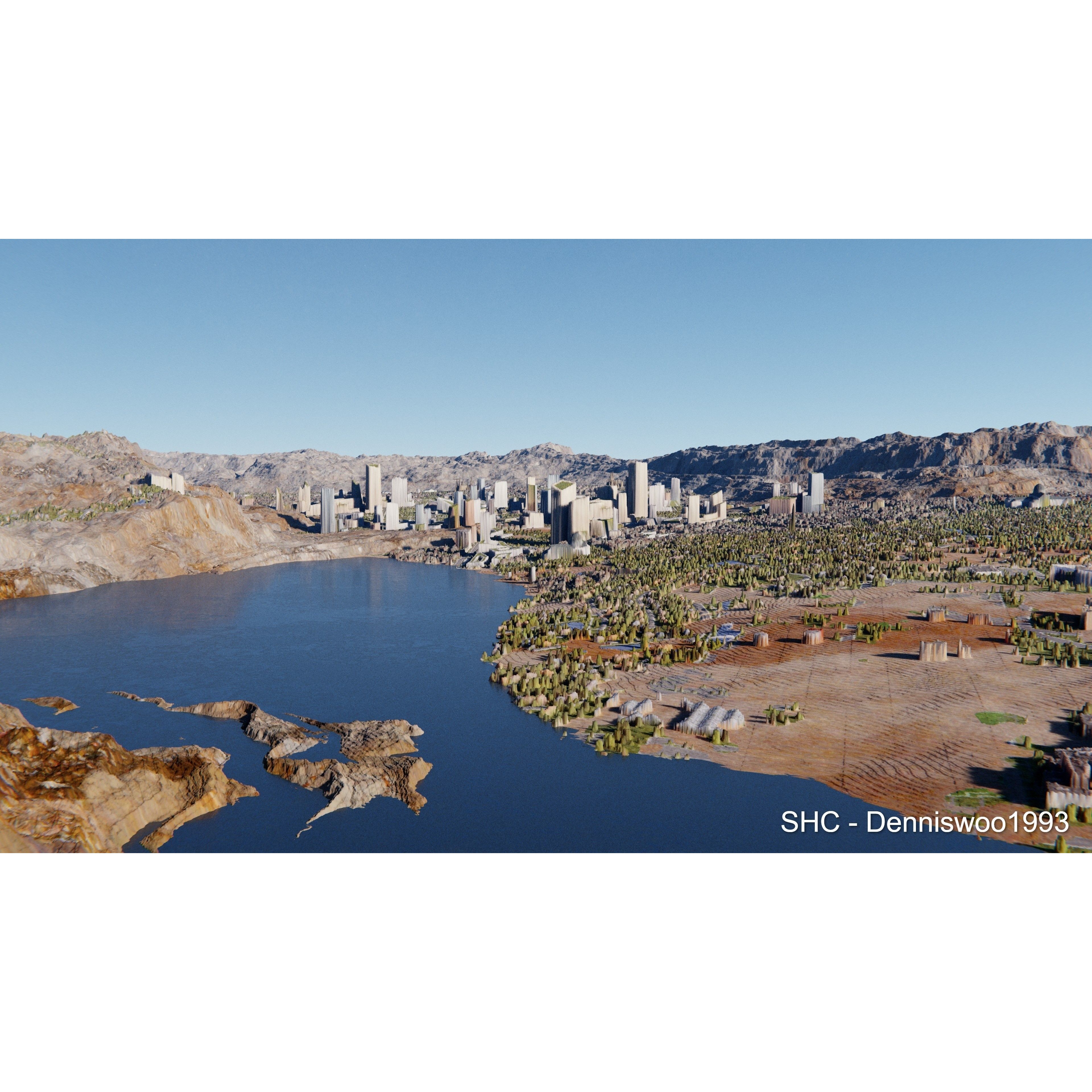 Large Scale Procedural Planet with 3D Cities - 3D Model - View 32