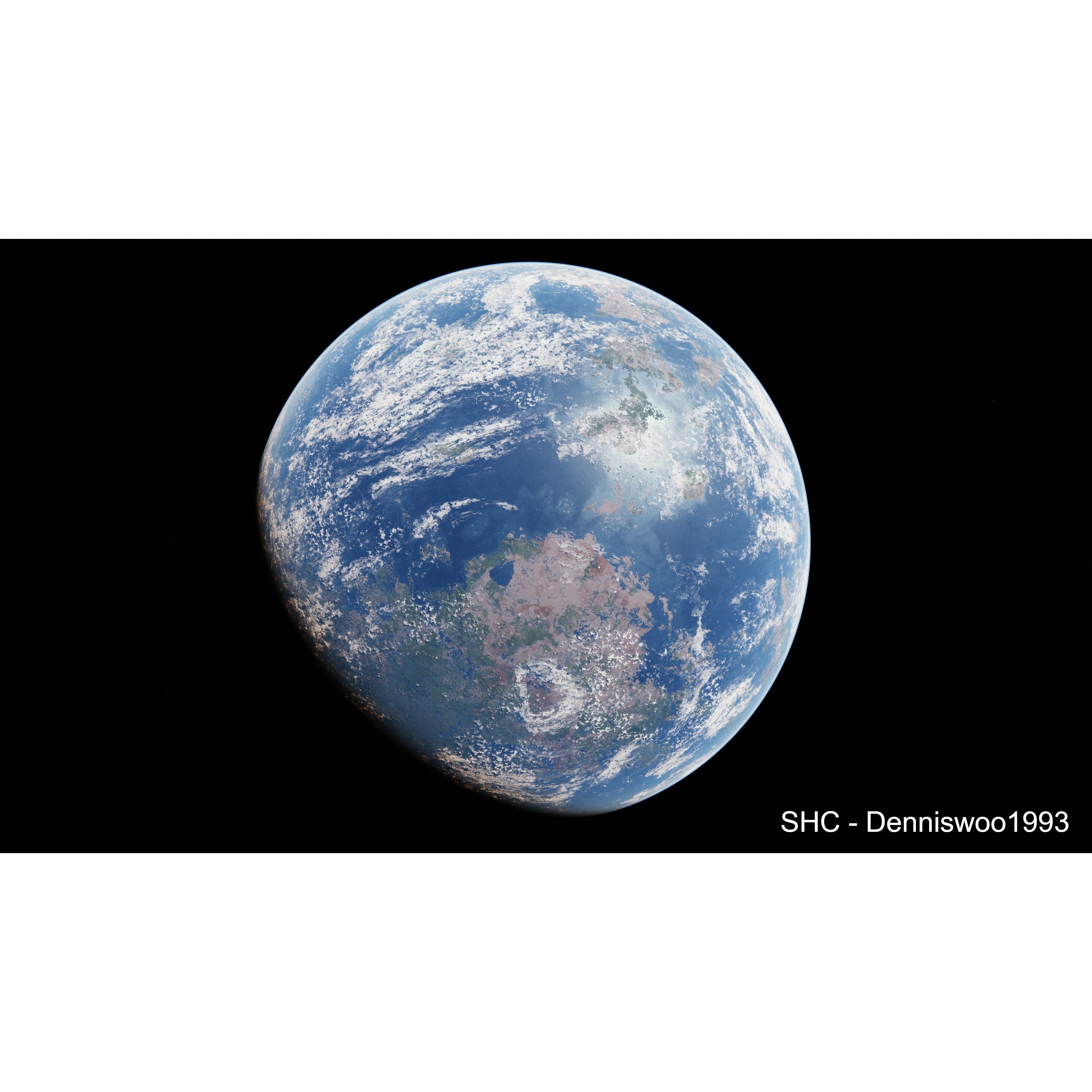 Large Scale Procedural Planet with 3D Cities - 3D Model - View 4