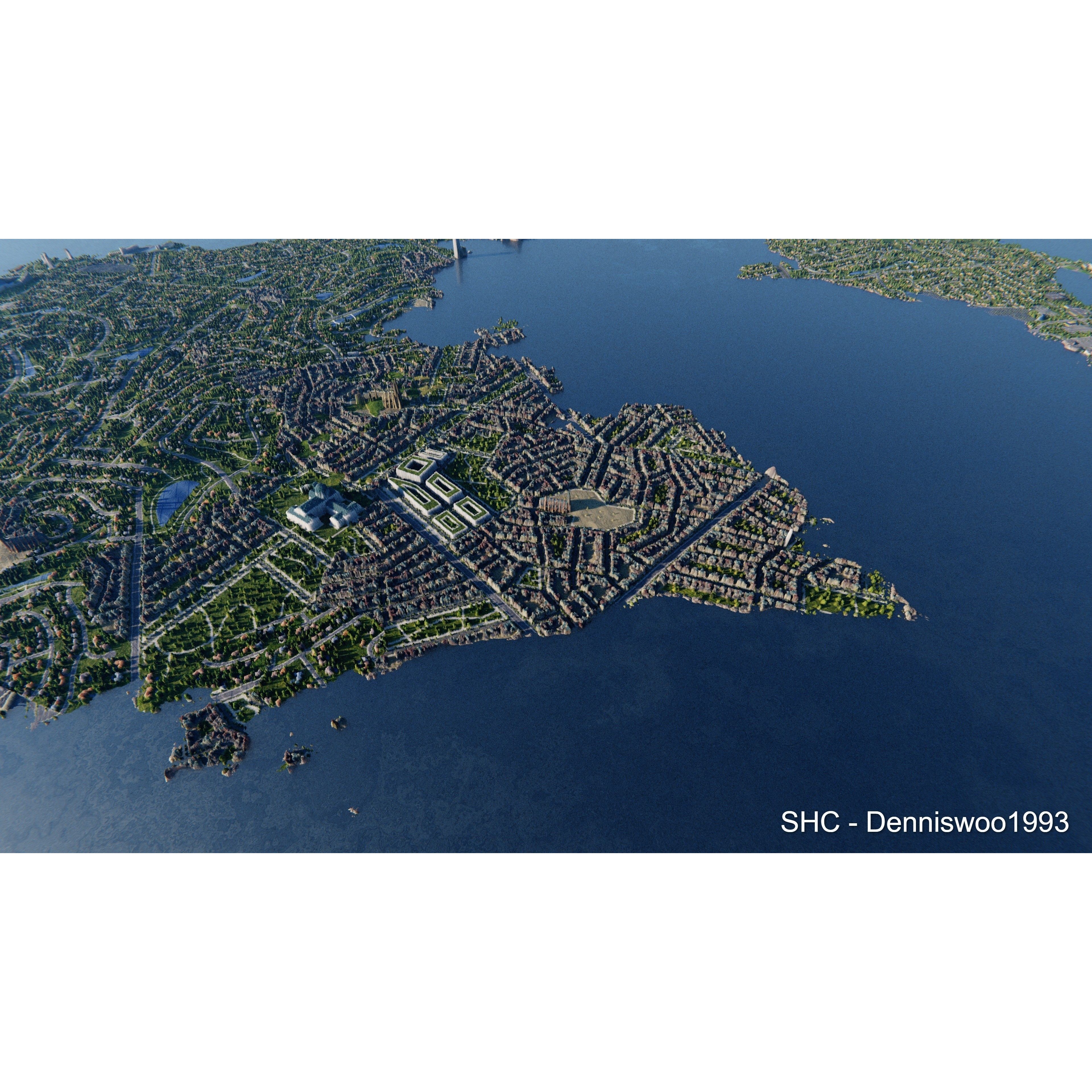 Large Scale Procedural Planet with 3D Cities - 3D Model - View 52