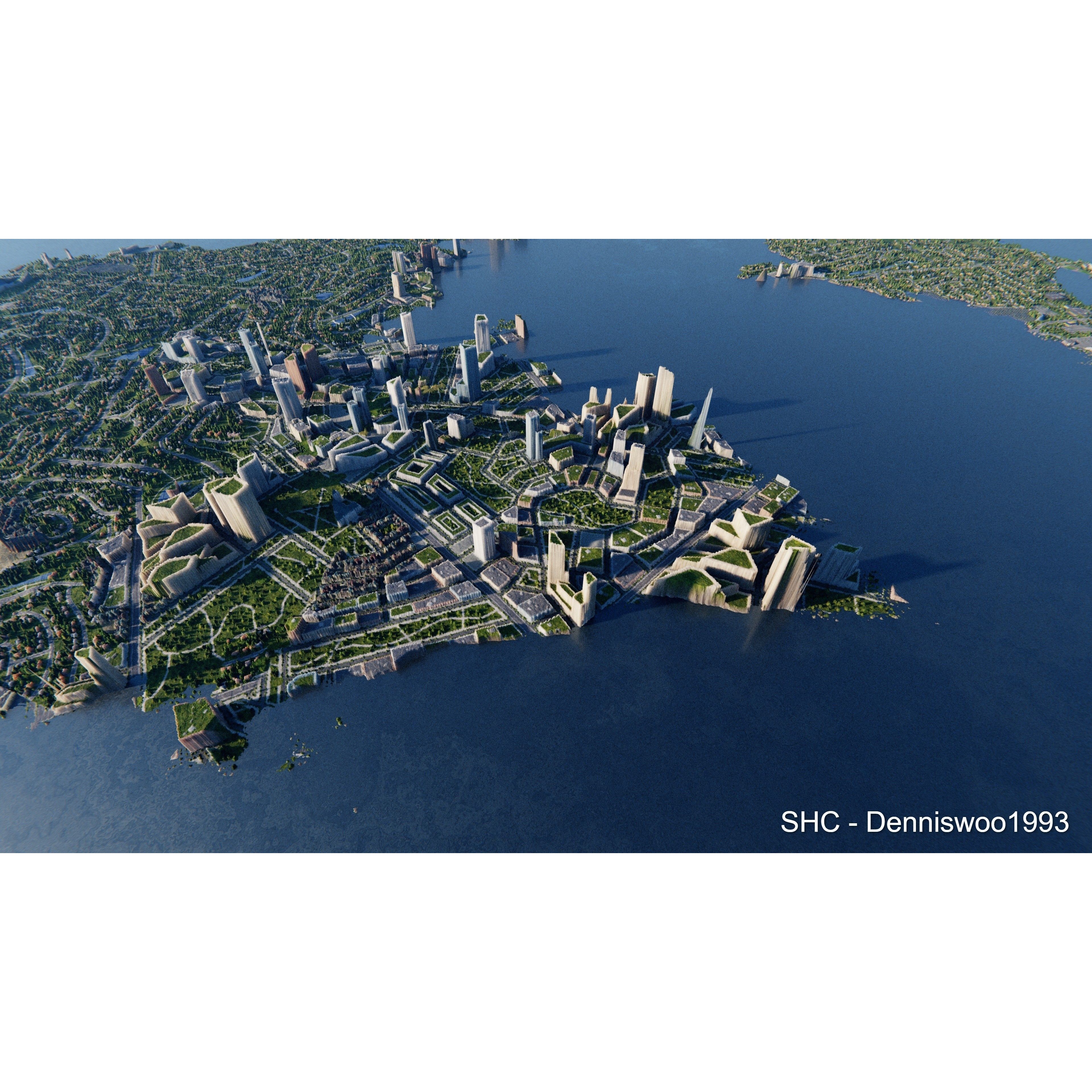 Large Scale Procedural Planet with 3D Cities - 3D Model - View 53