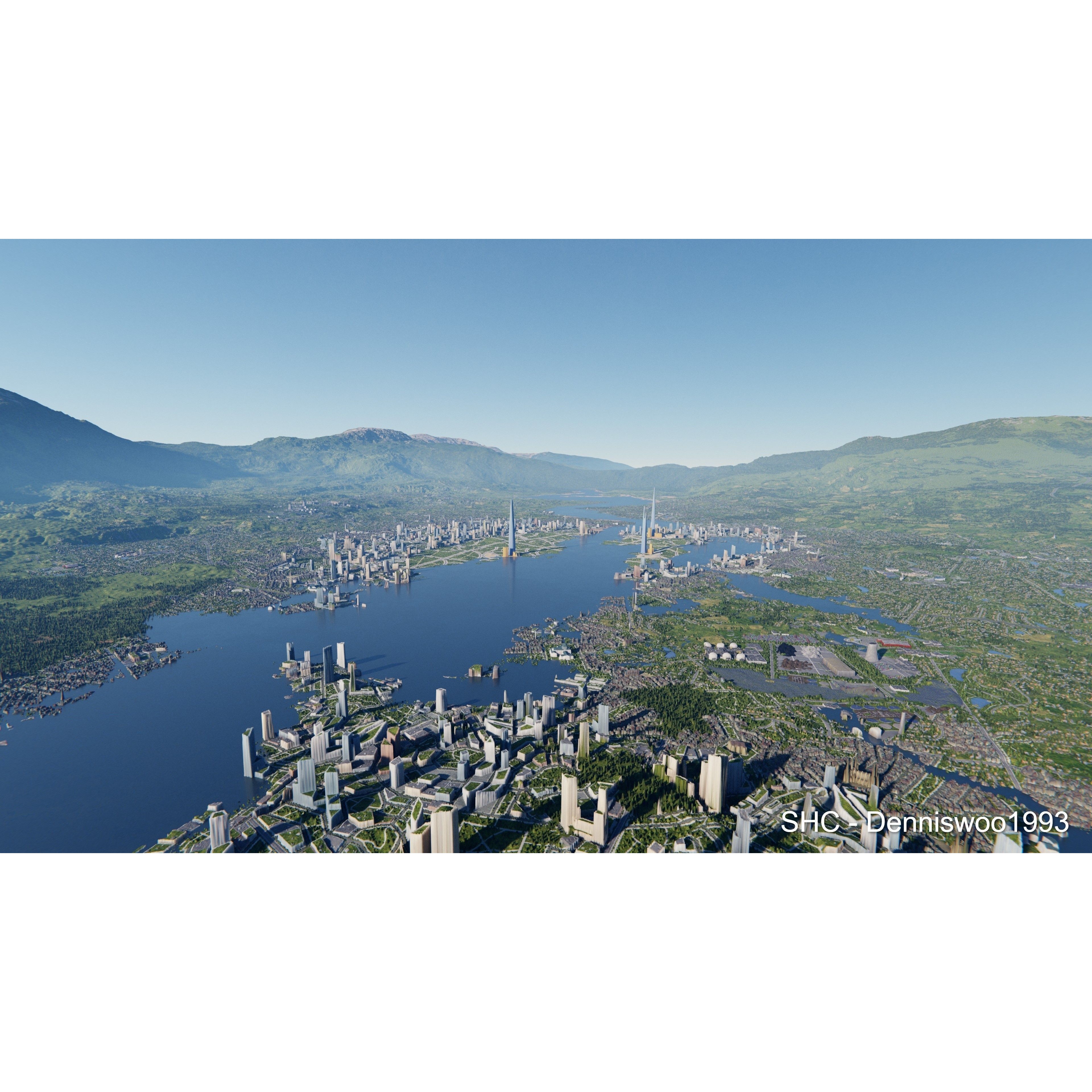 Large Scale Procedural Planet with 3D Cities - 3D Model - View 59