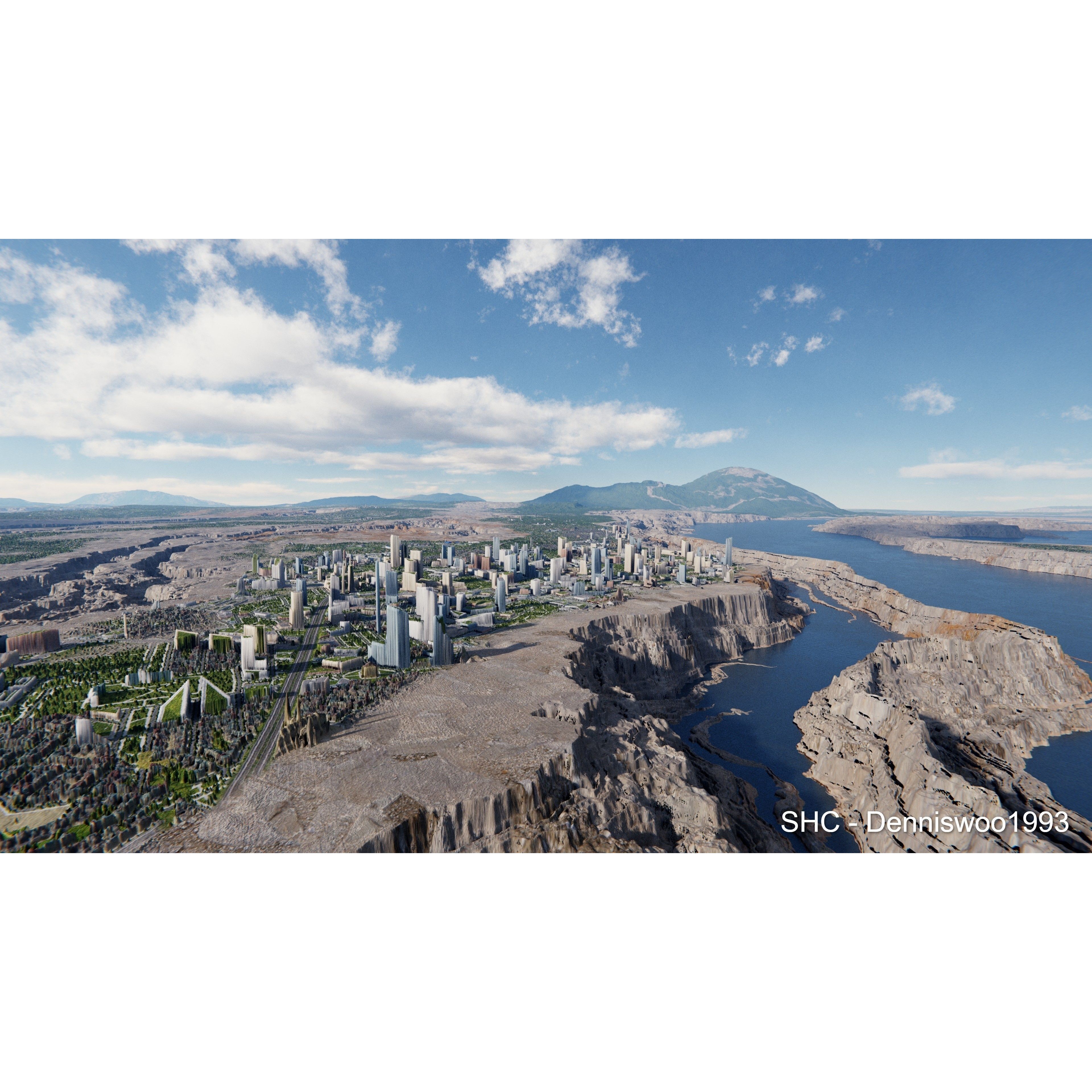 Large Scale Procedural Planet with 3D Cities - 3D Model - View 7