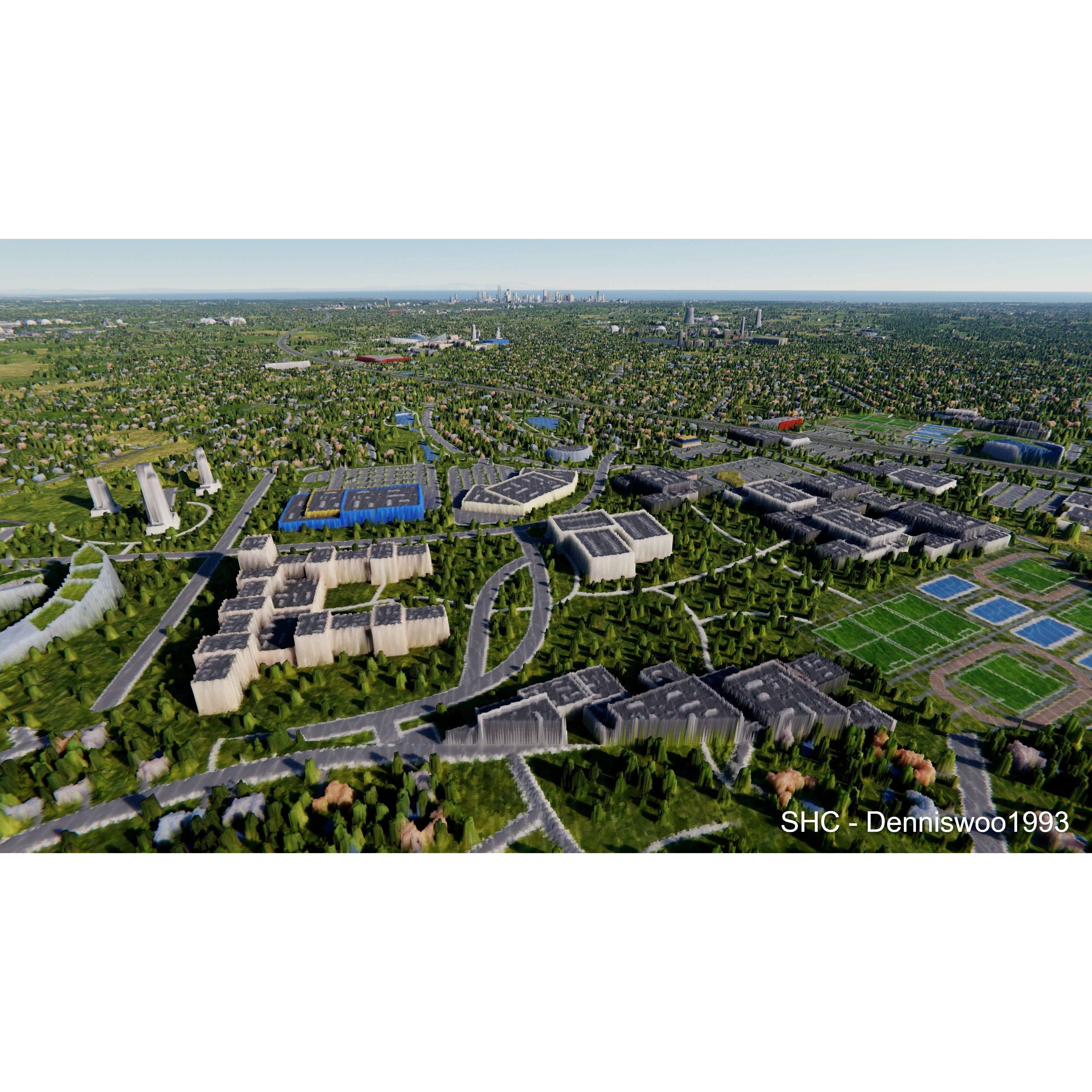 Large Scale Procedural Planet with 3D Cities - 3D Model - View 76