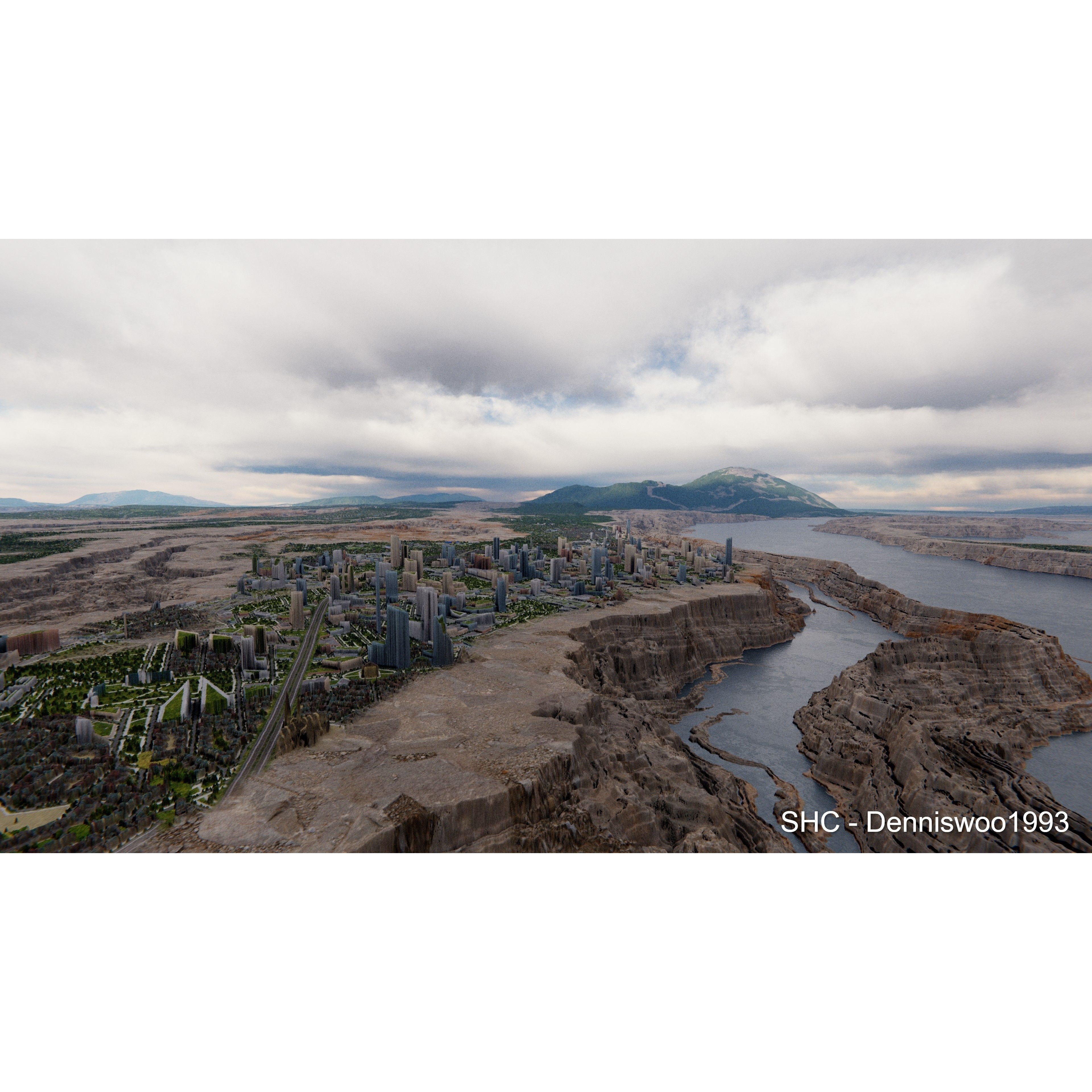 Large Scale Procedural Planet with 3D Cities - 3D Model - View 8