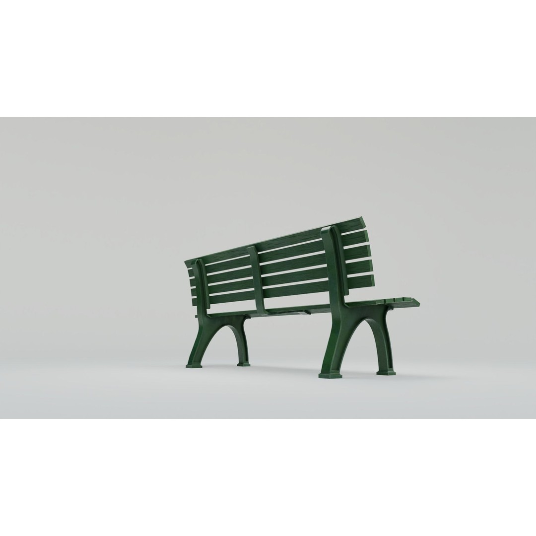 Sports Bench 3D Model – Low Poly Outdoor Furniture with PBR Textures - View 10