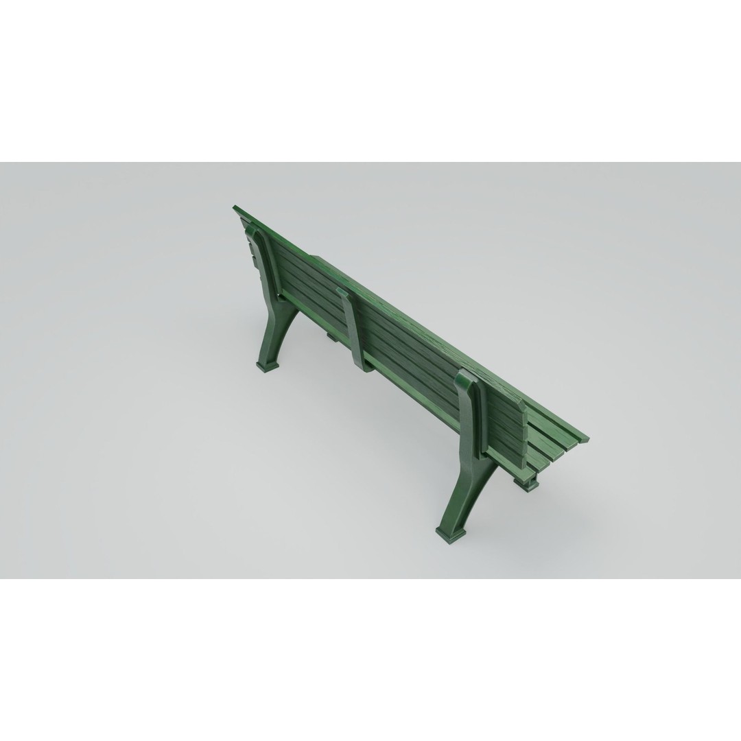 Sports Bench 3D Model – Low Poly Outdoor Furniture with PBR Textures - View 11