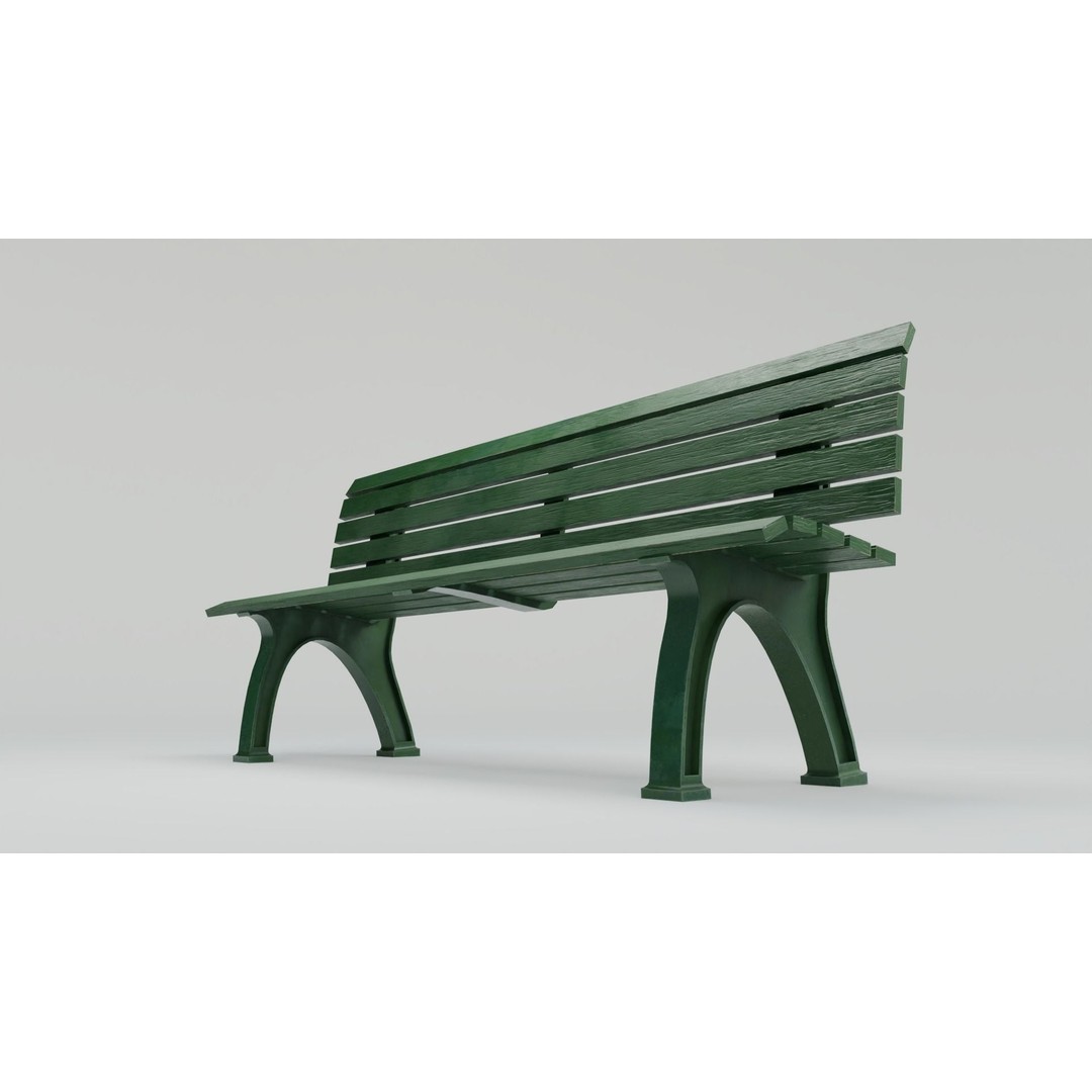 Sports Bench 3D Model – Low Poly Outdoor Furniture with PBR Textures - View 13