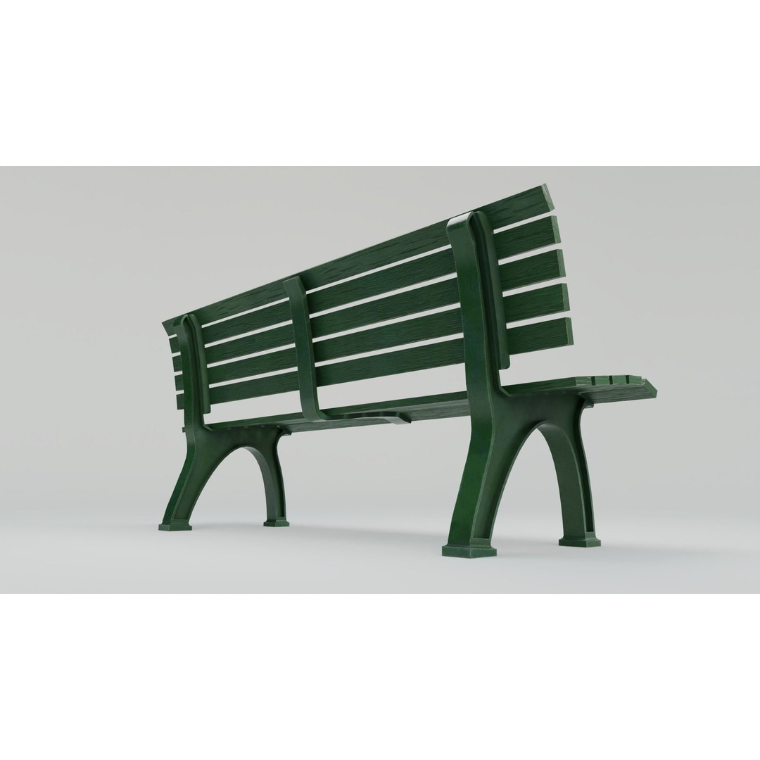 Sports Bench 3D Model – Low Poly Outdoor Furniture with PBR Textures - View 14