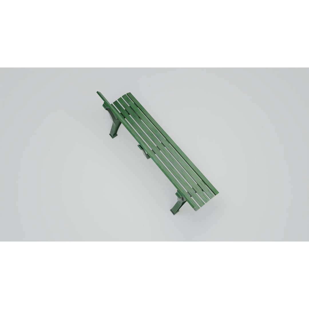 Sports Bench 3D Model – Low Poly Outdoor Furniture with PBR Textures - View 15