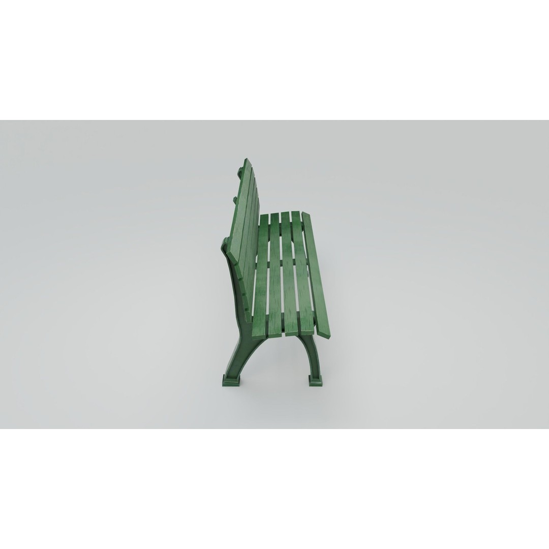 Sports Bench 3D Model – Low Poly Outdoor Furniture with PBR Textures - View 16