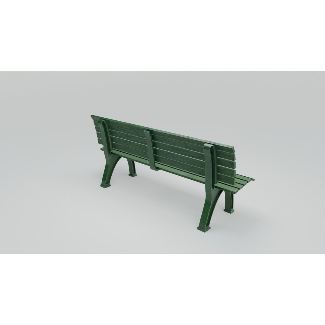 Sports Bench 3D Model – Low Poly Outdoor Furniture with PBR Textures - View 6