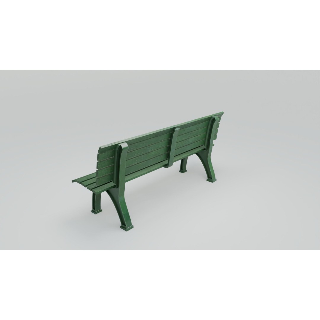 Sports Bench 3D Model – Low Poly Outdoor Furniture with PBR Textures - View 7