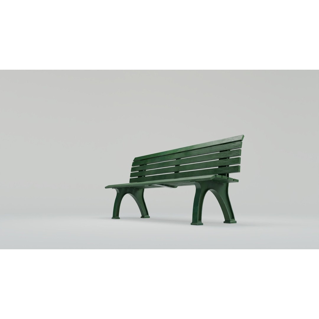 Sports Bench 3D Model – Low Poly Outdoor Furniture with PBR Textures - View 9