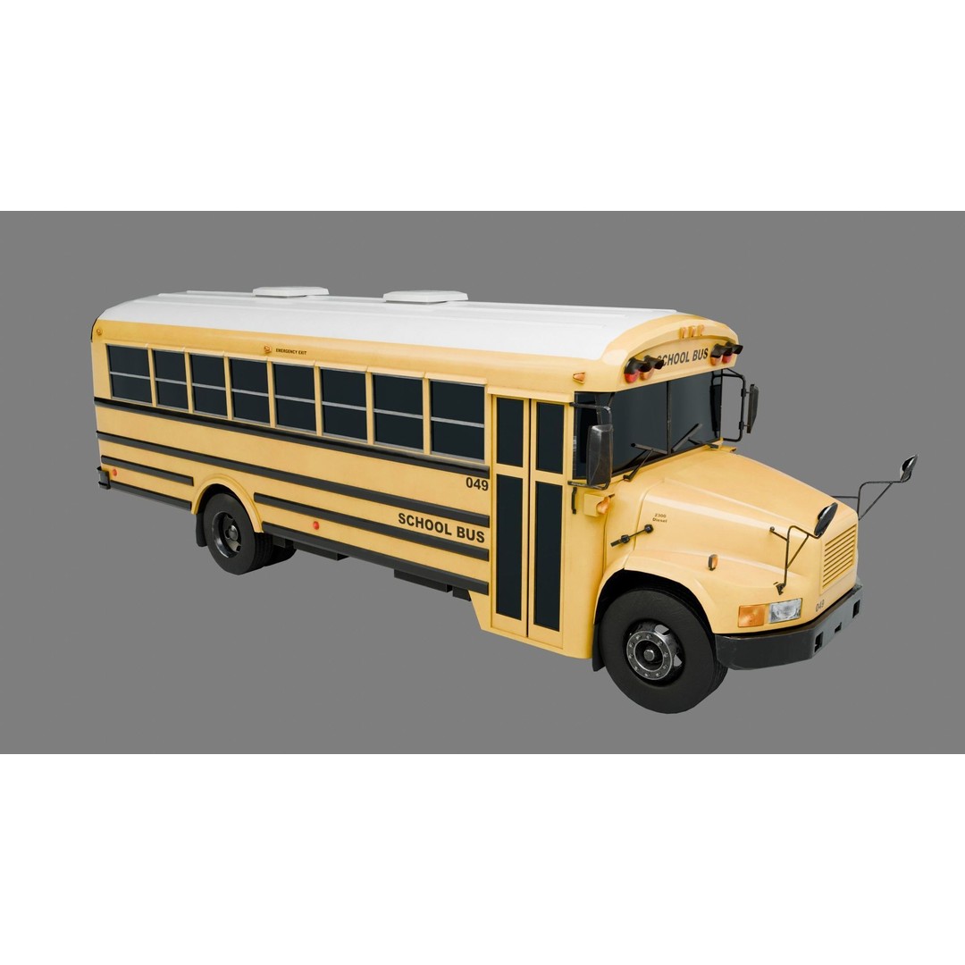 Low Poly School Bus 3D Model – Game Ready with 4K Textures, FBX - View 10
