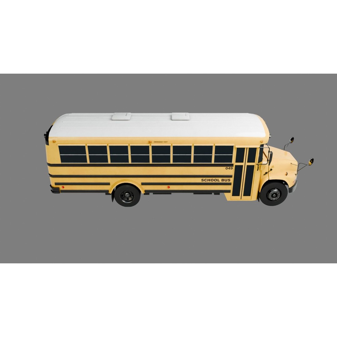 Low Poly School Bus 3D Model – Game Ready with 4K Textures, FBX - View 12