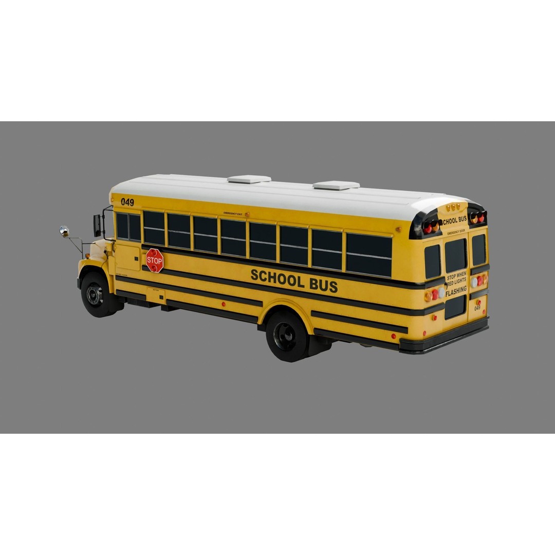Low Poly School Bus 3D Model – Game Ready with 4K Textures, FBX - View 6