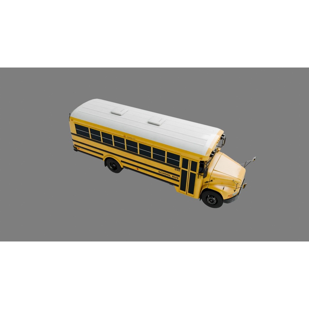 Low Poly School Bus 3D Model – Game Ready with 4K Textures, FBX - View 8