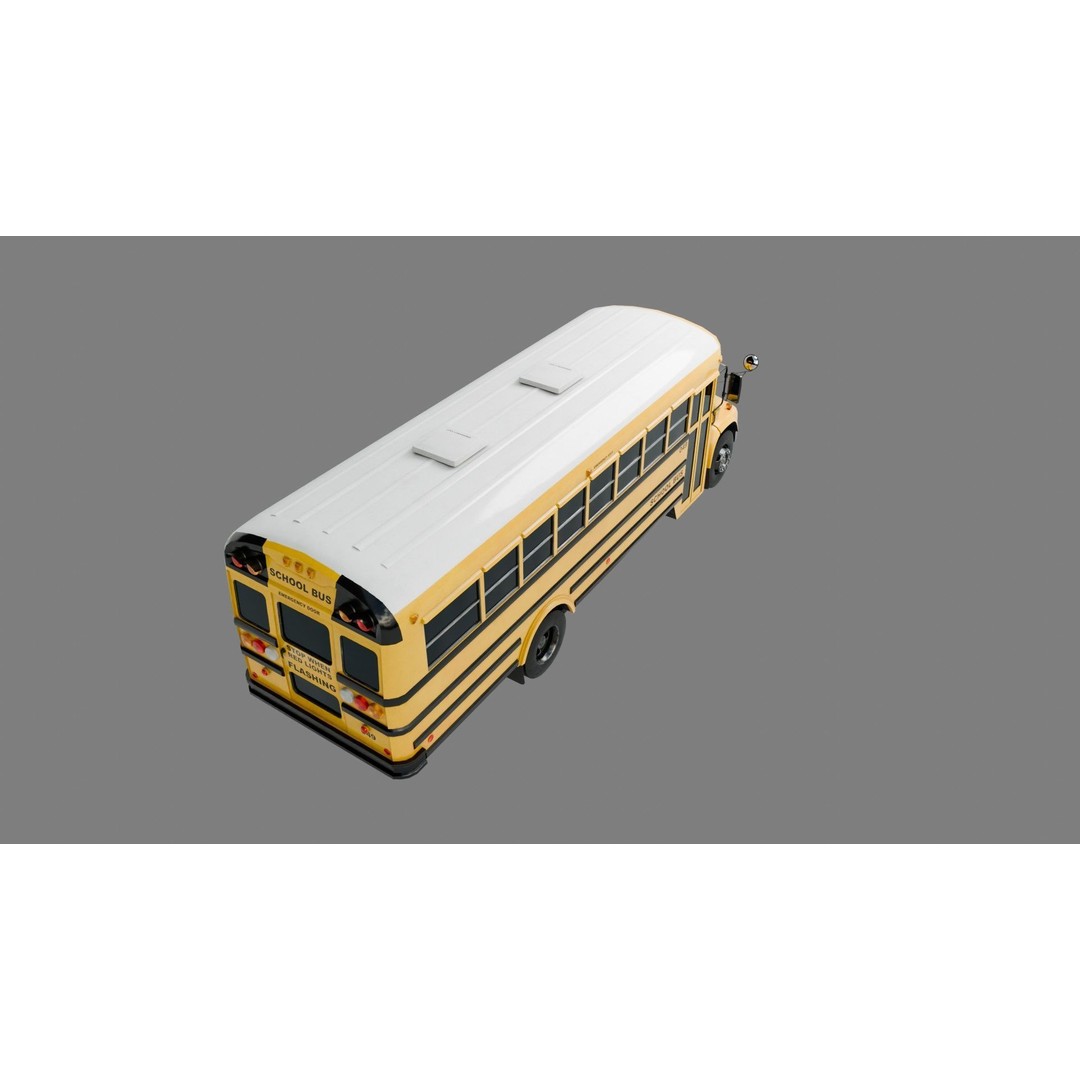 Low Poly School Bus 3D Model – Game Ready with 4K Textures, FBX - View 9