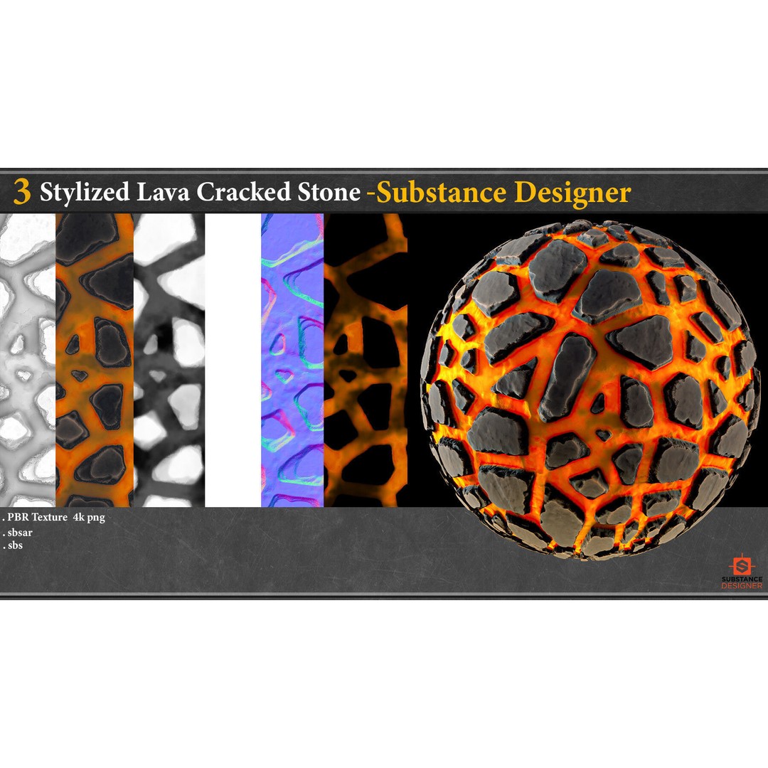 Stylized Rock and Lava 3D Model – PBR Textures for Game Assets