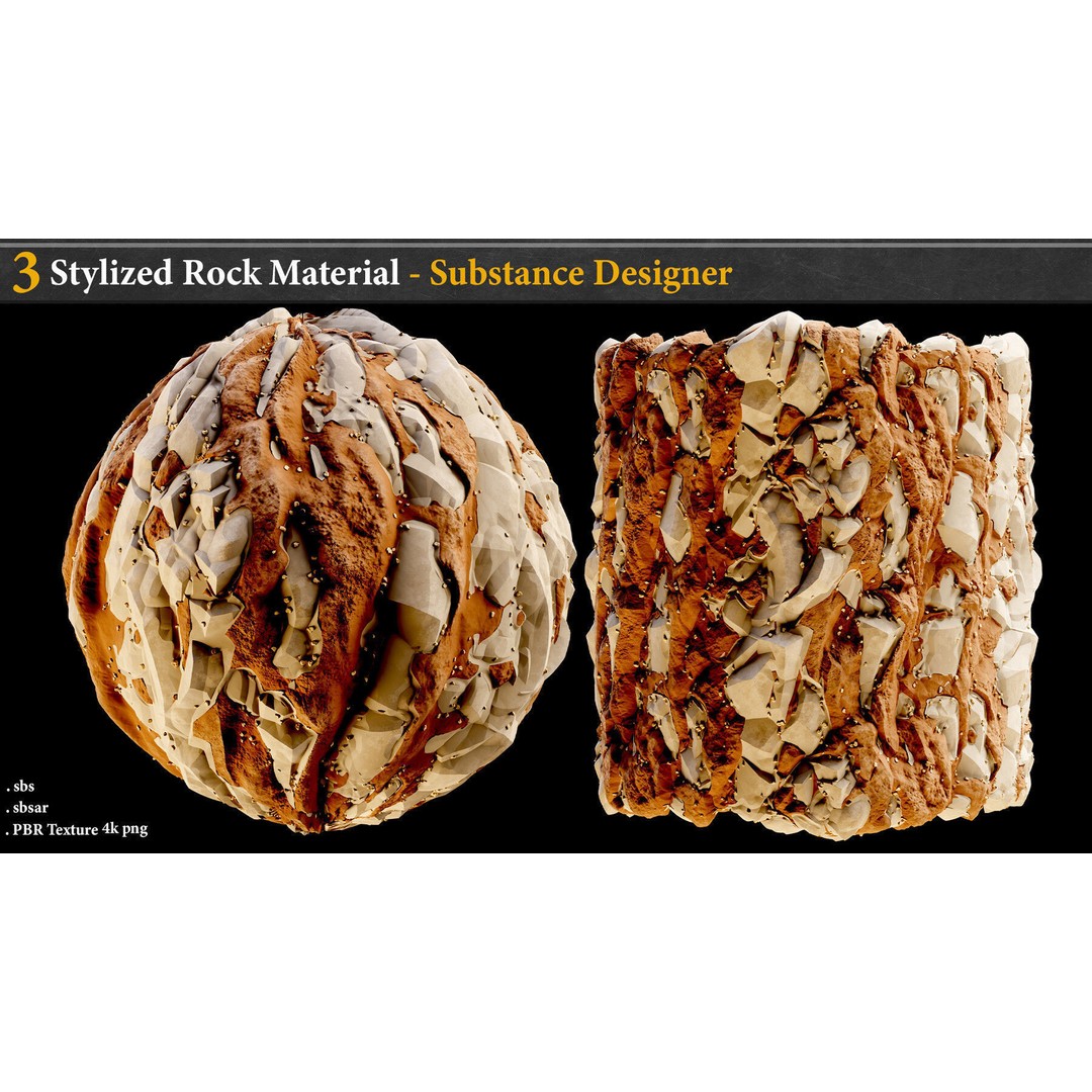 Stylized Rock and Lava 3D Model – PBR Textures for Game Assets - View 11