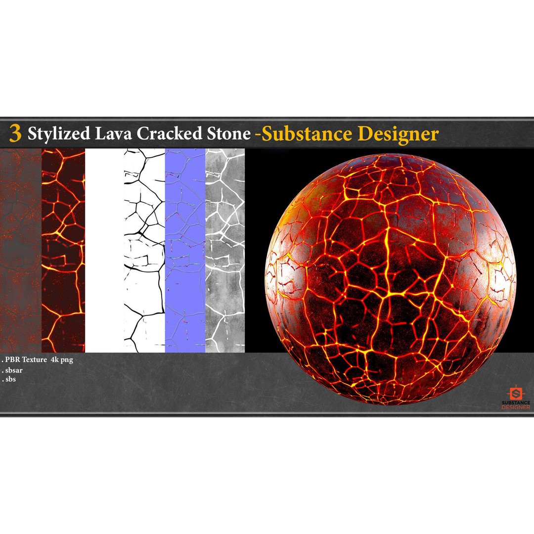 Stylized Rock and Lava 3D Model – PBR Textures for Game Assets - View 13