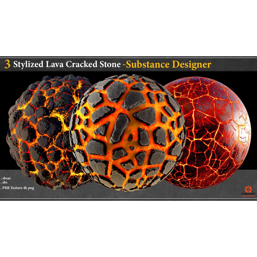 Stylized Rock and Lava 3D Model – PBR Textures for Game Assets - View 4