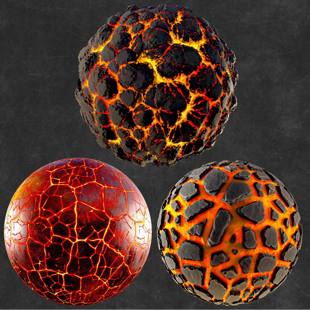 Stylized Rock and Lava 3D Model – PBR Textures for Game Assets - View 6