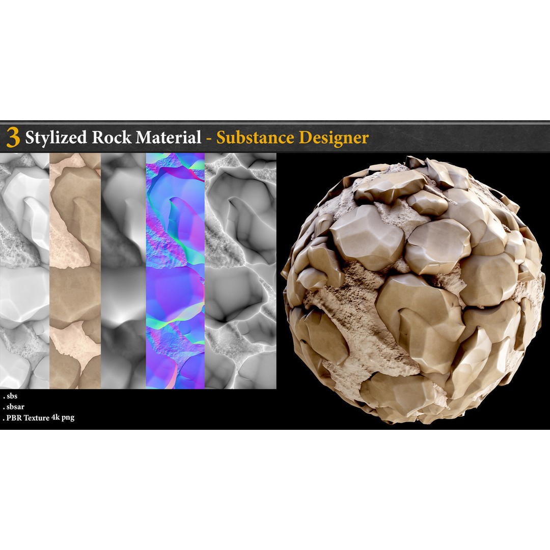 Stylized Rock and Lava 3D Model – PBR Textures for Game Assets - View 7